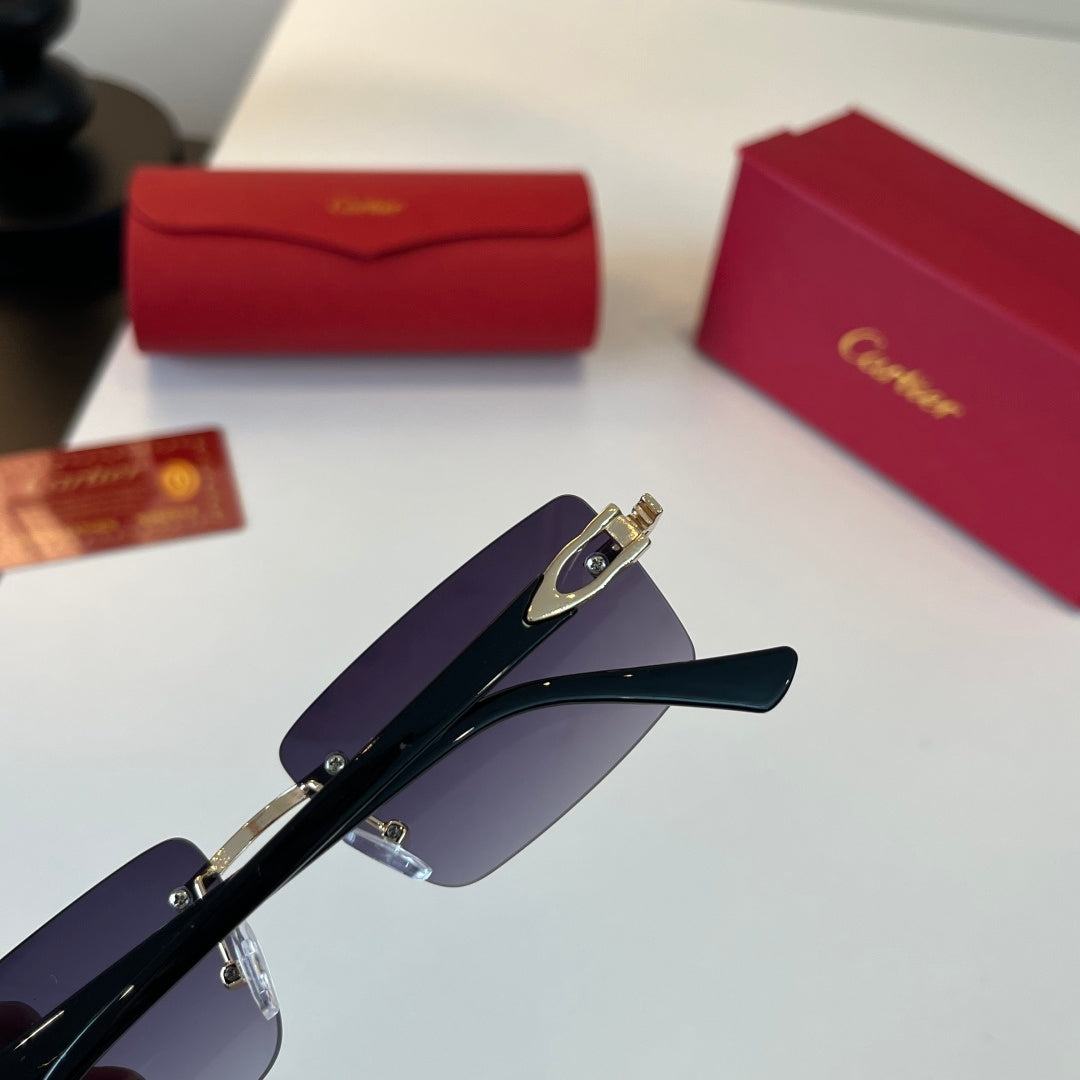 Cartier Lightweight Metal Rimless Silver Lens Sunglasses for Men & Wo - 449457 - detail image 8