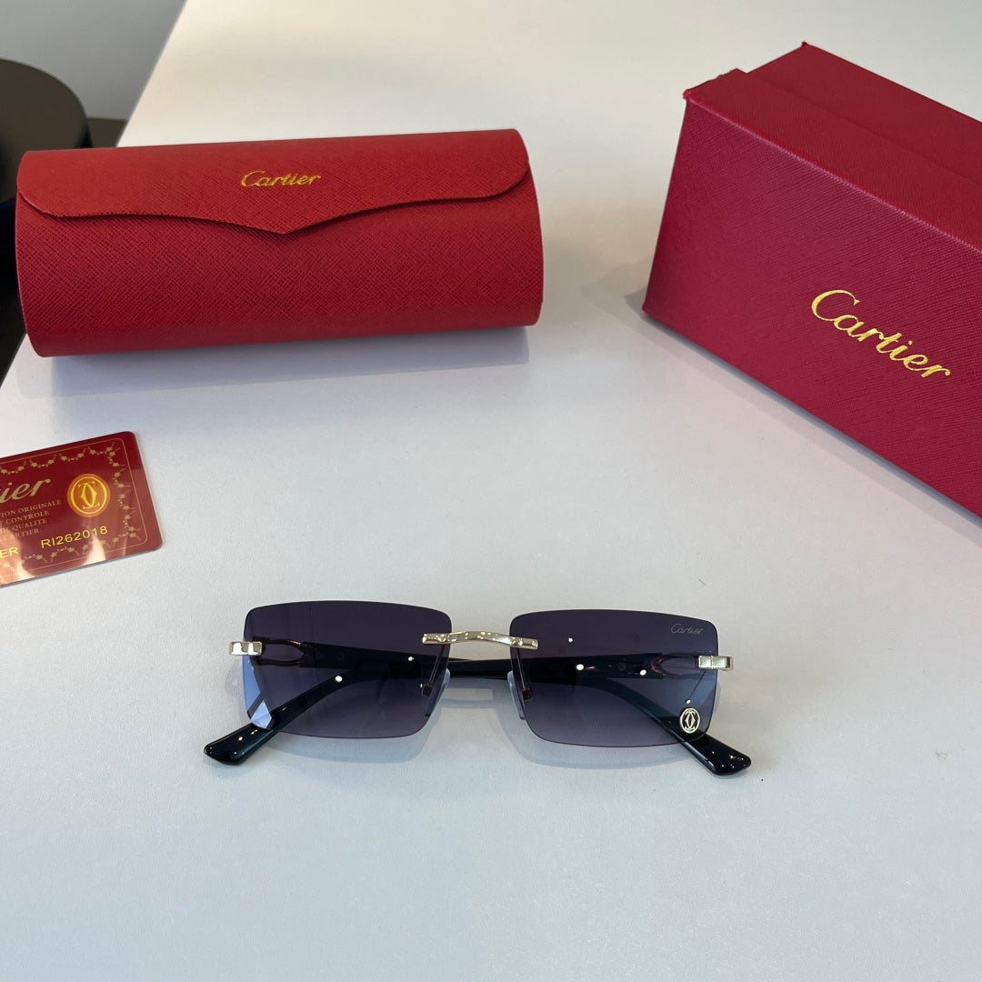 Cartier Lightweight Metal Rimless Silver Lens Sunglasses for Men & Wo - 415862 - detail image 6