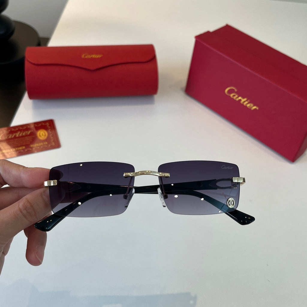 Cartier Lightweight Metal Rimless Silver Lens Sunglasses for Men & Wo - 415862 - detail image 5