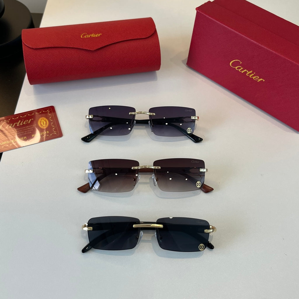 Cartier Lightweight Metal Rimless Silver Lens Sunglasses for Men & Wo - 415863 - detail image 10