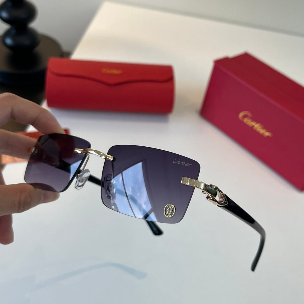 Cartier Lightweight Metal Rimless Silver Lens Sunglasses for Men & Wo - 415862 - detail image 4