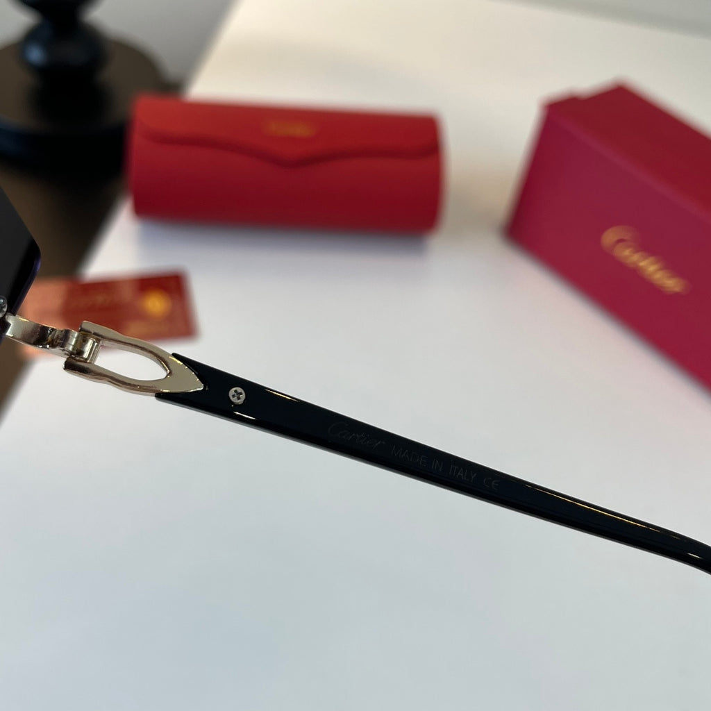 Cartier Lightweight Metal Rimless Silver Lens Sunglasses for Men & Wo - 449457 - detail image 11