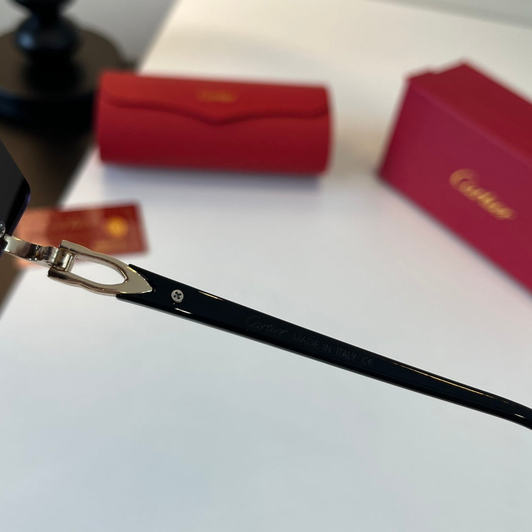 Cartier Lightweight Metal Rimless Silver Lens Sunglasses for Men & Wo - 449457 - detail image 11