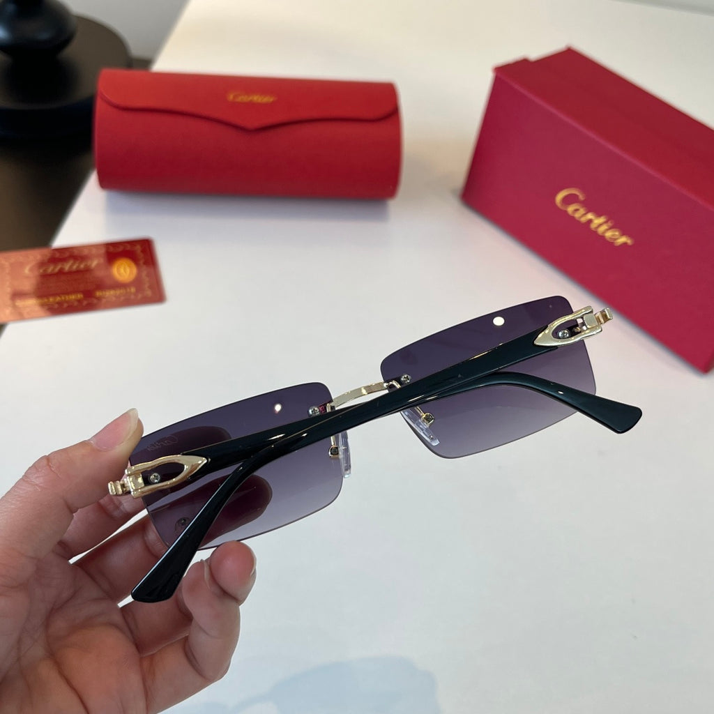 Cartier Lightweight Metal Rimless Silver Lens Sunglasses for Men & Wo - 449457 - detail image 9