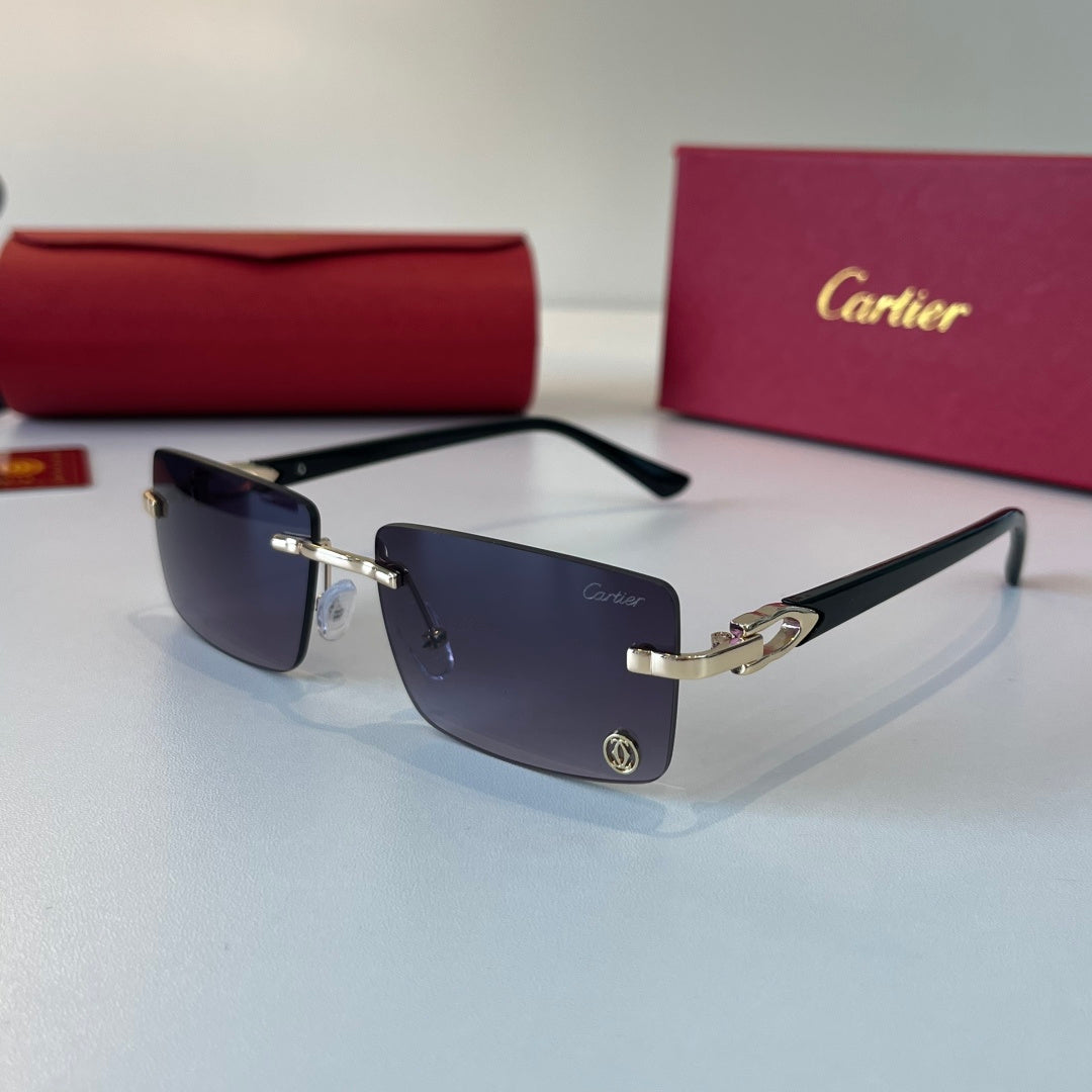 Cartier Lightweight Metal Rimless Silver Lens Sunglasses for Men & Wo - 415862 - detail image 3