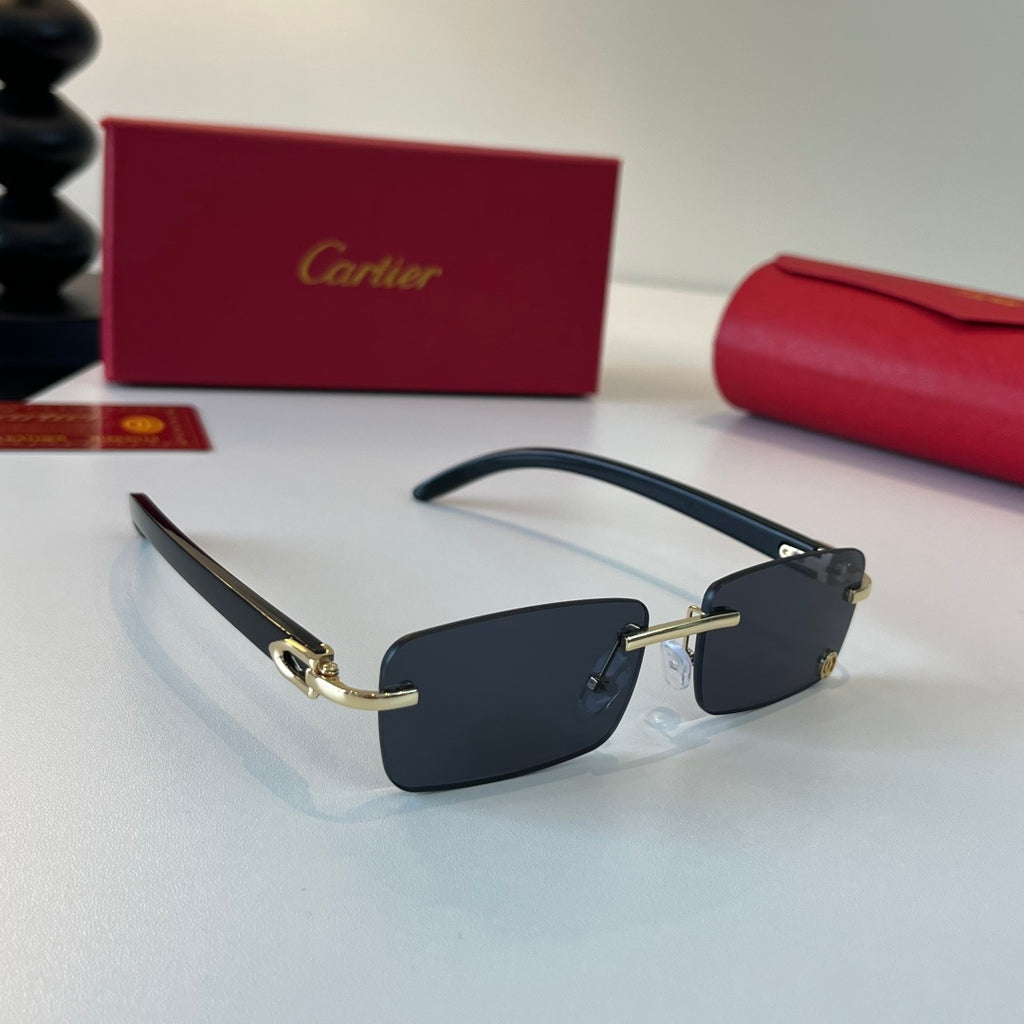 Cartier Lightweight Metal Rimless Silver Lens Sunglasses for Men & Wo - 415863