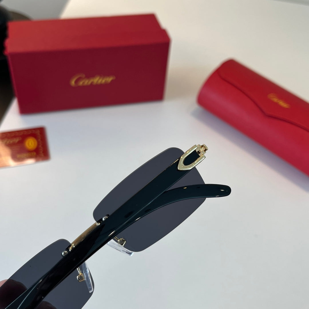 Cartier Lightweight Metal Rimless Silver Lens Sunglasses for Men & Wo - 415863 - detail image 7