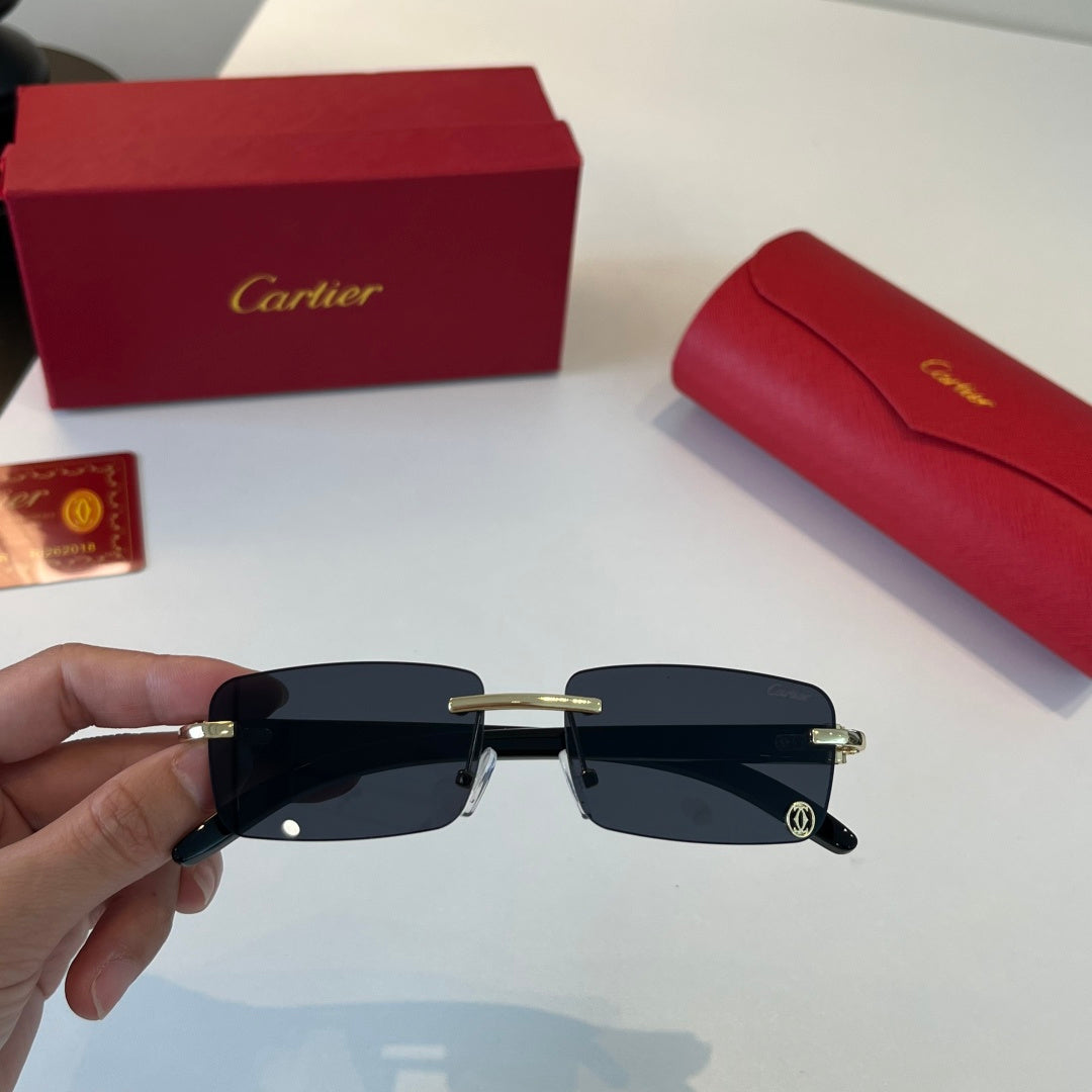 Cartier Lightweight Metal Rimless Silver Lens Sunglasses for Men & Wo - 449458 - detail image 5