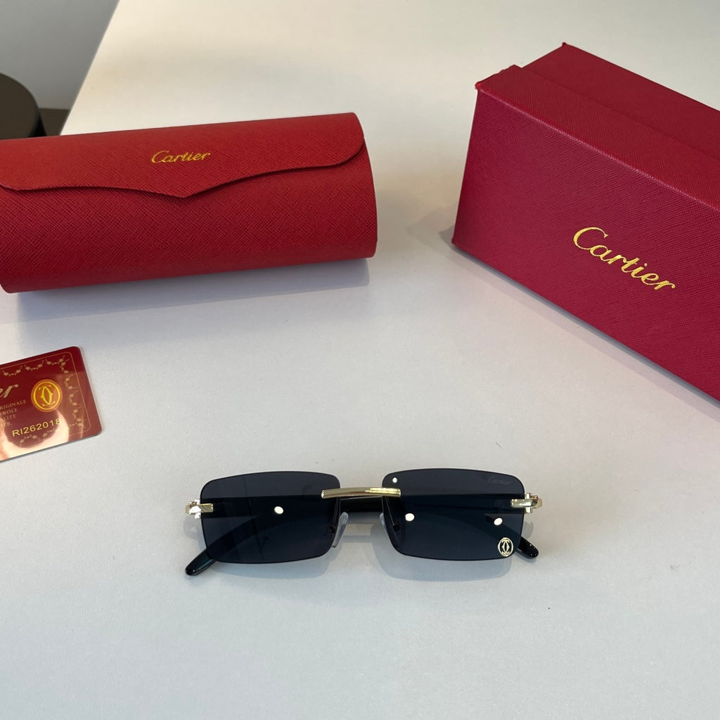 Cartier Lightweight Metal Rimless Silver Lens Sunglasses for Men & Wo - 415863 - detail image 4