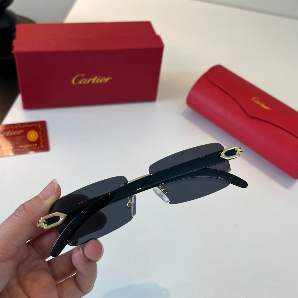 Cartier Lightweight Metal Rimless Silver Lens Sunglasses for Men & Wo - 415863 - detail image 8