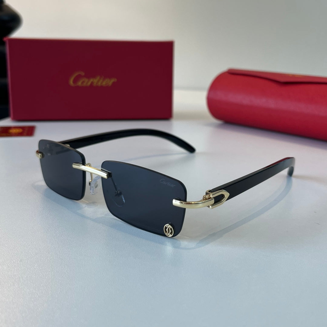 Cartier Lightweight Metal Rimless Silver Lens Sunglasses for Men & Wo - 449458 - detail image 3