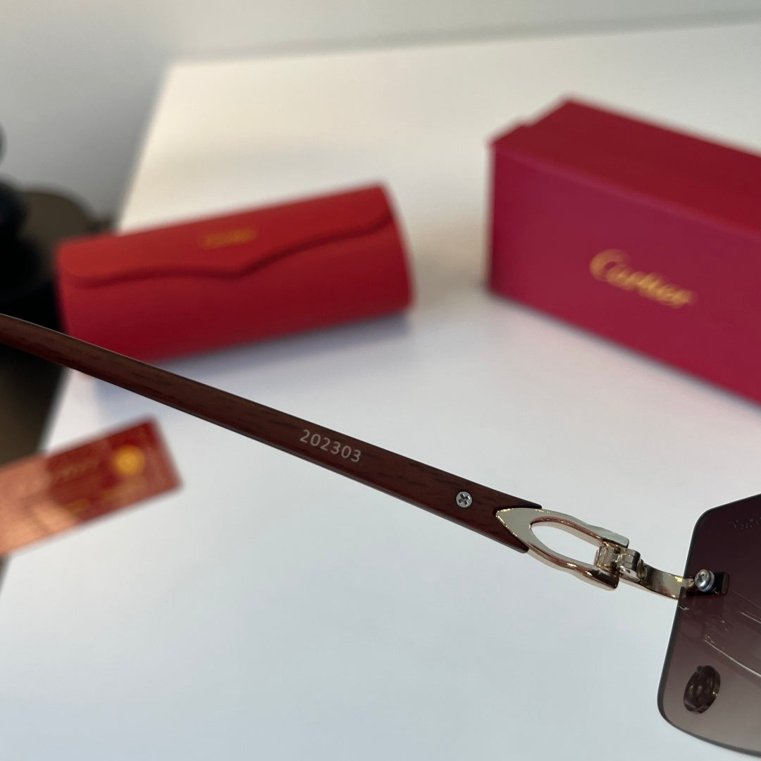 Cartier Lightweight Metal Rimless Silver Lens Sunglasses for Men & Wo - 449459 - detail image 9