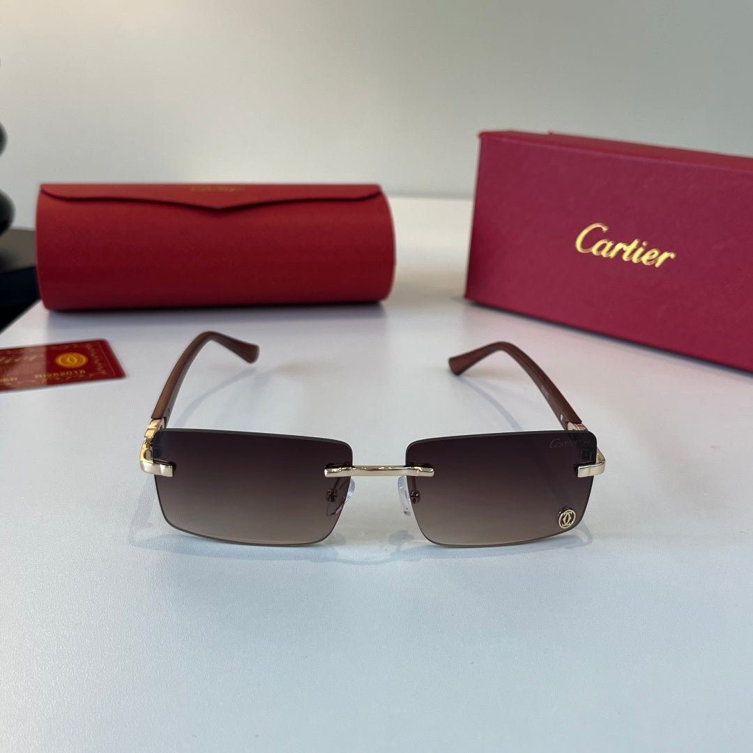 Cartier Lightweight Metal Rimless Silver Lens Sunglasses for Men & Wo - 449459 - detail image 2