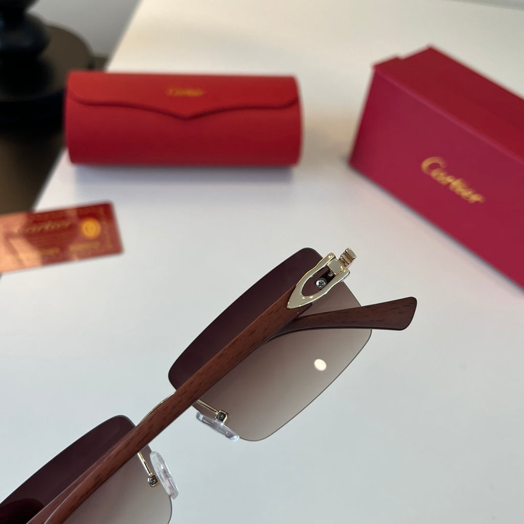 Cartier Lightweight Metal Rimless Silver Lens Sunglasses for Men & Wo - 449459 - detail image 7