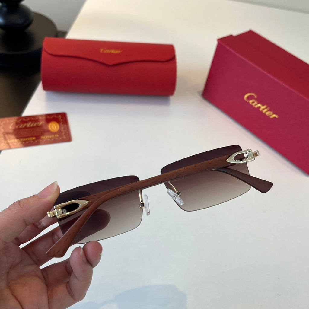 Cartier Lightweight Metal Rimless Silver Lens Sunglasses for Men & Wo - 449459 - detail image 8