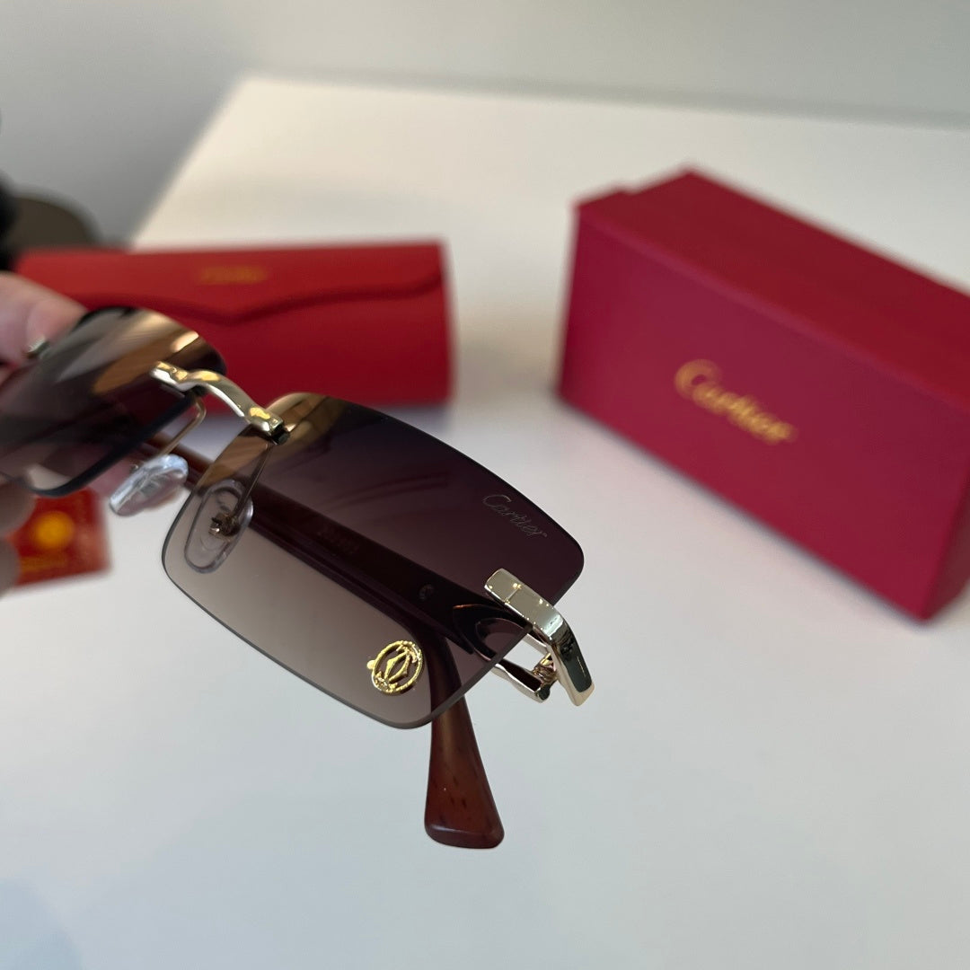 Cartier Lightweight Metal Rimless Silver Lens Sunglasses for Men & Wo - 449459 - detail image 6
