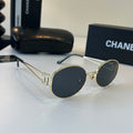 Chanel Metal Fashion Silver Lens Sunglasses for Men & Women - 486667