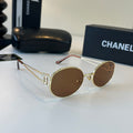 Chanel Metal Fashion Brown Lens Sunglasses for Men & Women - 486668