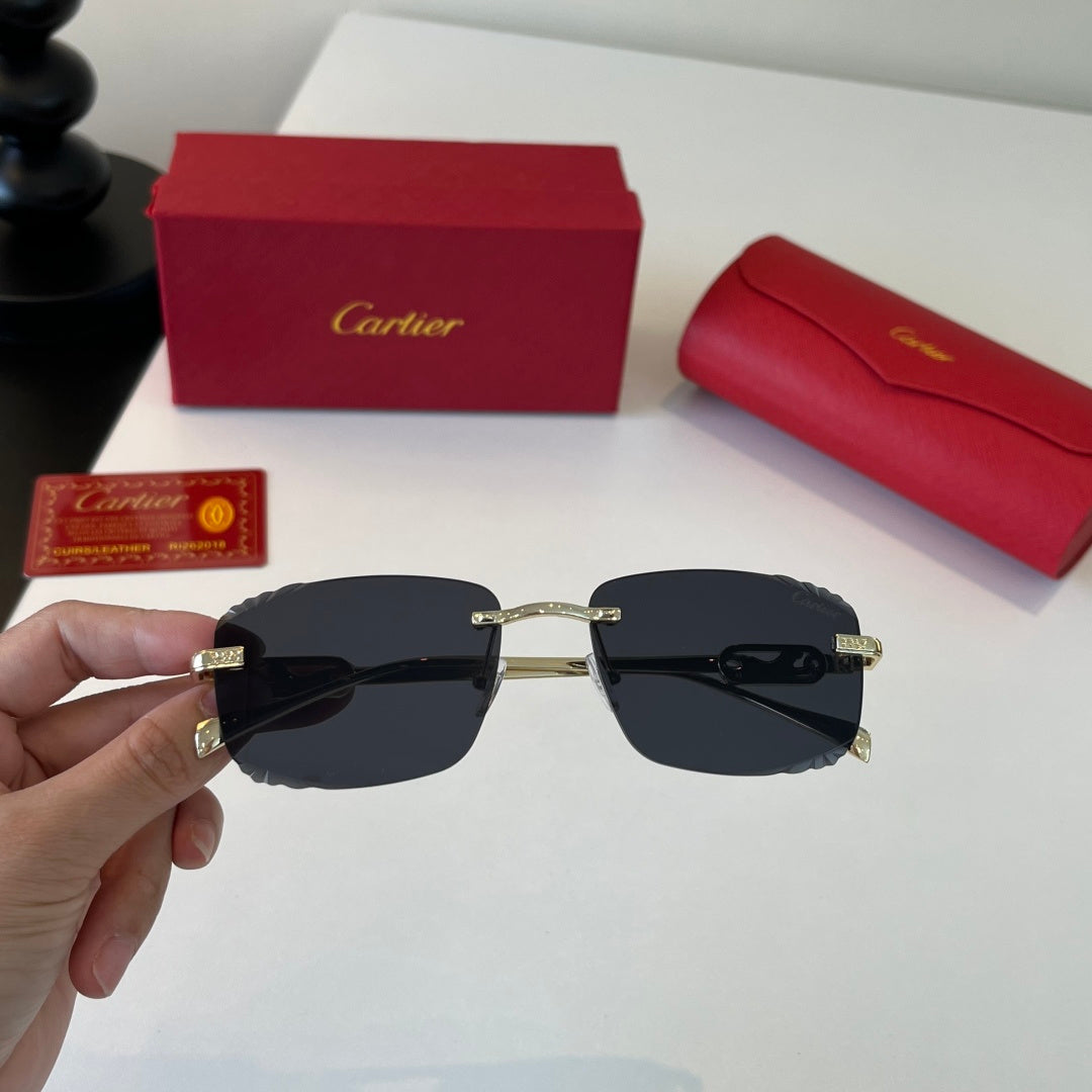 Cartier Lightweight Metal Rimless Silver Lens Sunglasses for Men & Wo - 493697 - detail image 5