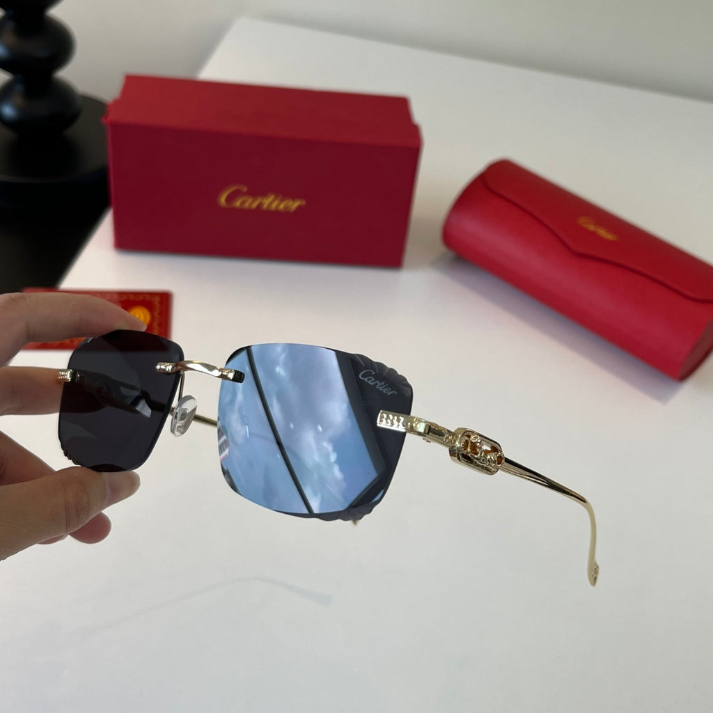 Cartier Lightweight Metal Rimless Silver Lens Sunglasses for Men & Wo - 493697 - detail image 9
