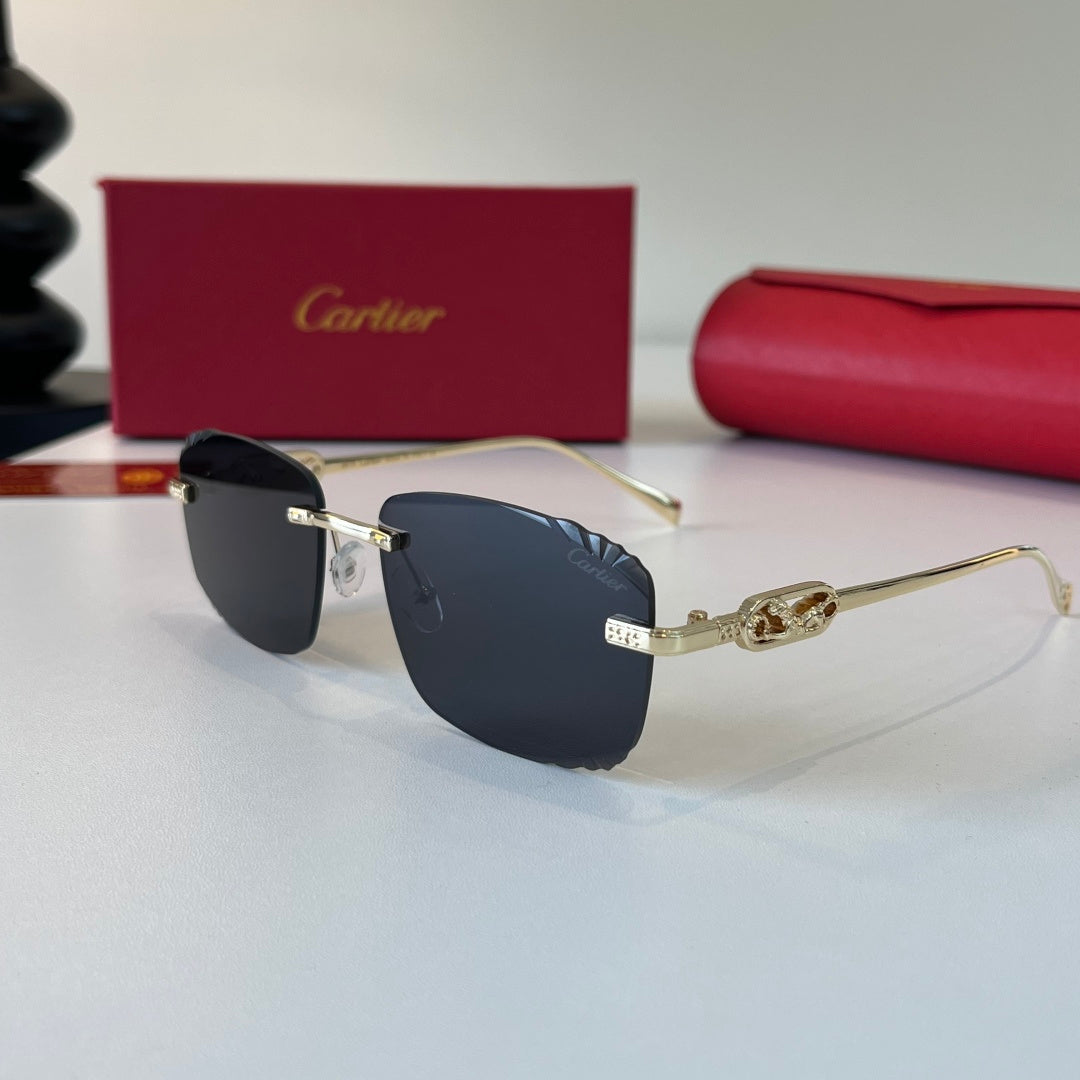 Cartier Lightweight Metal Rimless Silver Lens Sunglasses for Men & Wo - 493697 - detail image 3