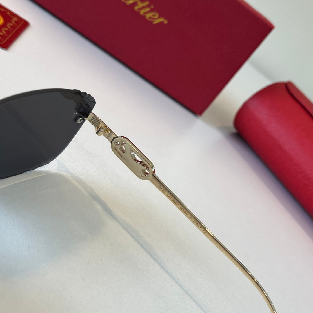 Cartier Lightweight Metal Rimless Silver Lens Sunglasses for Men & Wo - 493697 - detail image 10
