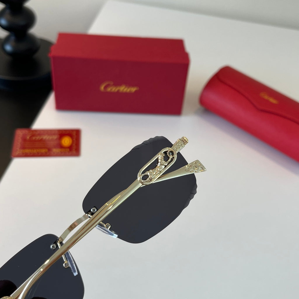 Cartier Lightweight Metal Rimless Silver Lens Sunglasses for Men & Wo - 493697 - detail image 7