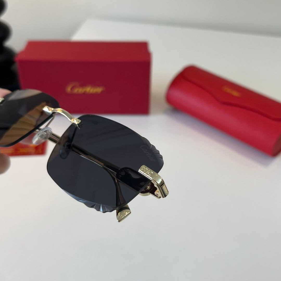 Cartier Lightweight Metal Rimless Silver Lens Sunglasses for Men & Wo - 493697 - detail image 6