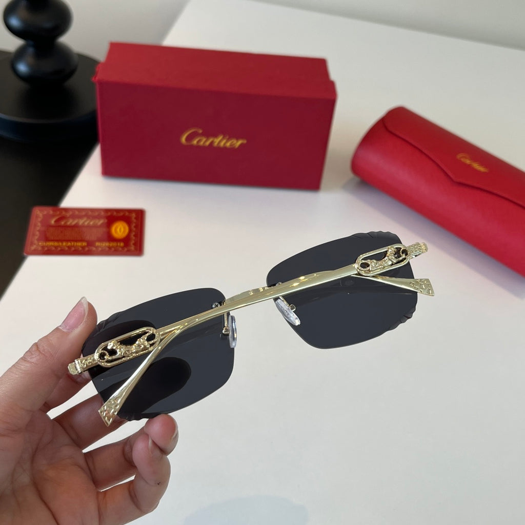 Cartier Lightweight Metal Rimless Silver Lens Sunglasses for Men & Wo - 493697 - detail image 8