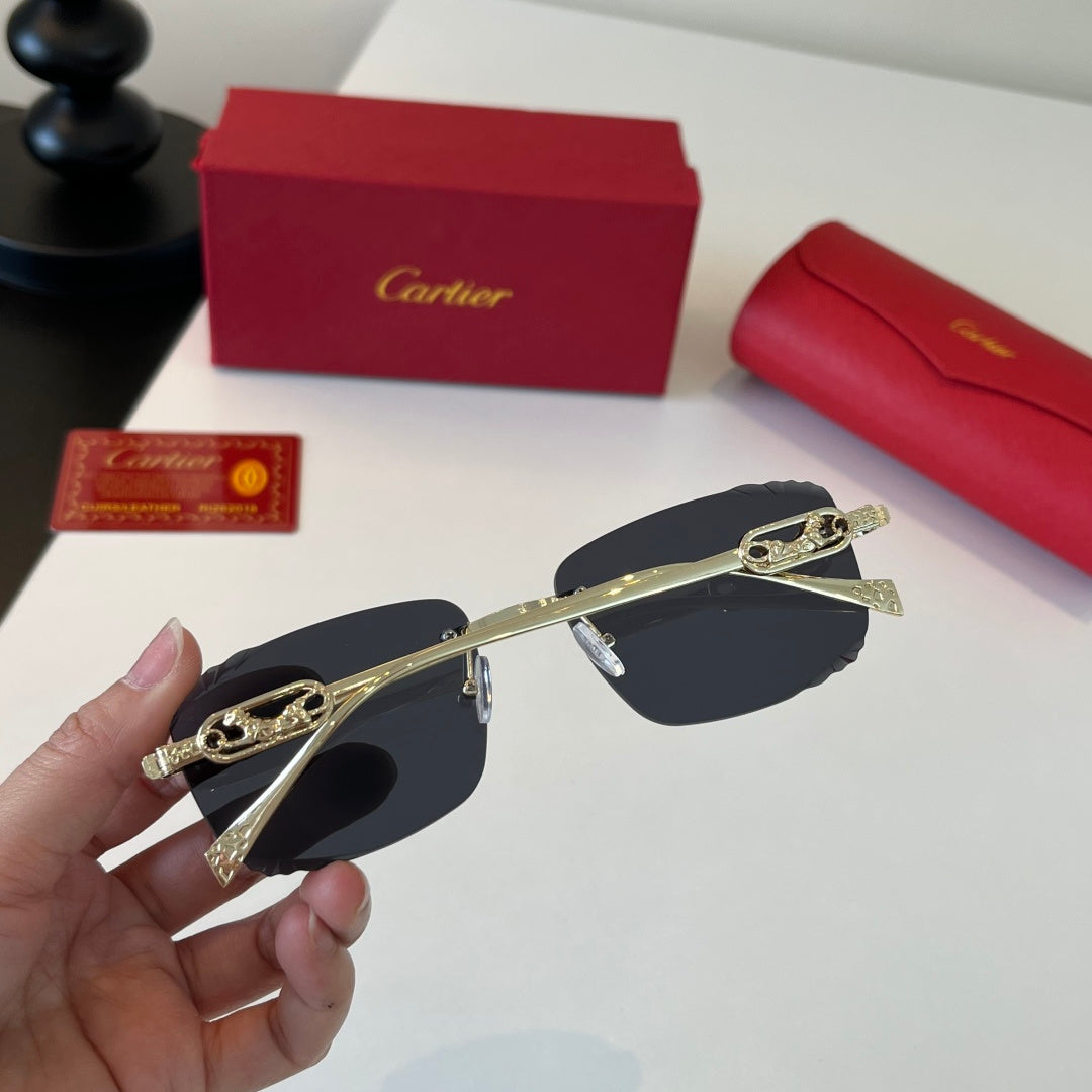 Cartier Lightweight Metal Rimless Silver Lens Sunglasses for Men & Wo - 493697 - detail image 8