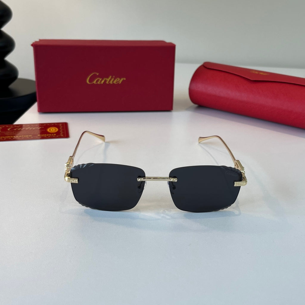 Cartier Lightweight Metal Rimless Silver Lens Sunglasses for Men & Wo - 493697 - detail image 2