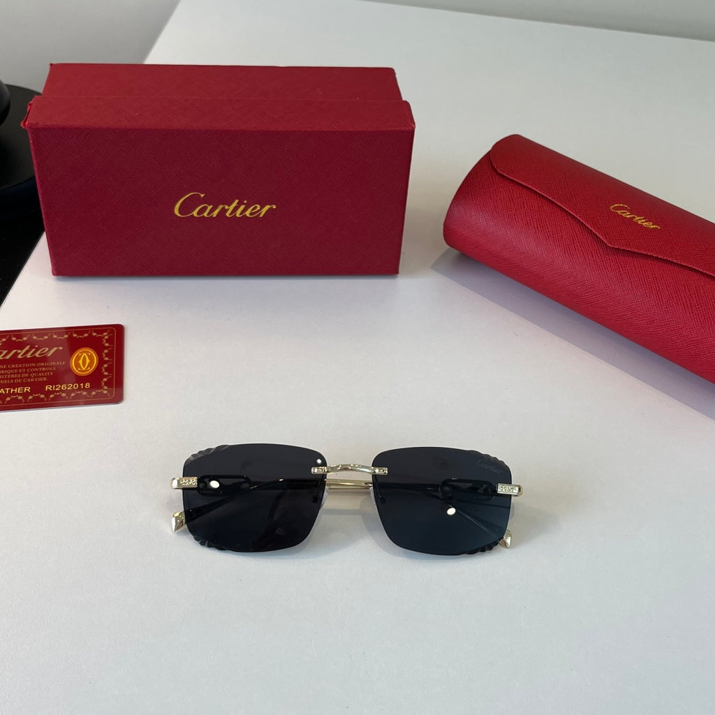 Cartier Lightweight Metal Rimless Silver Lens Sunglasses for Men & Wo - 432309 - detail image 4