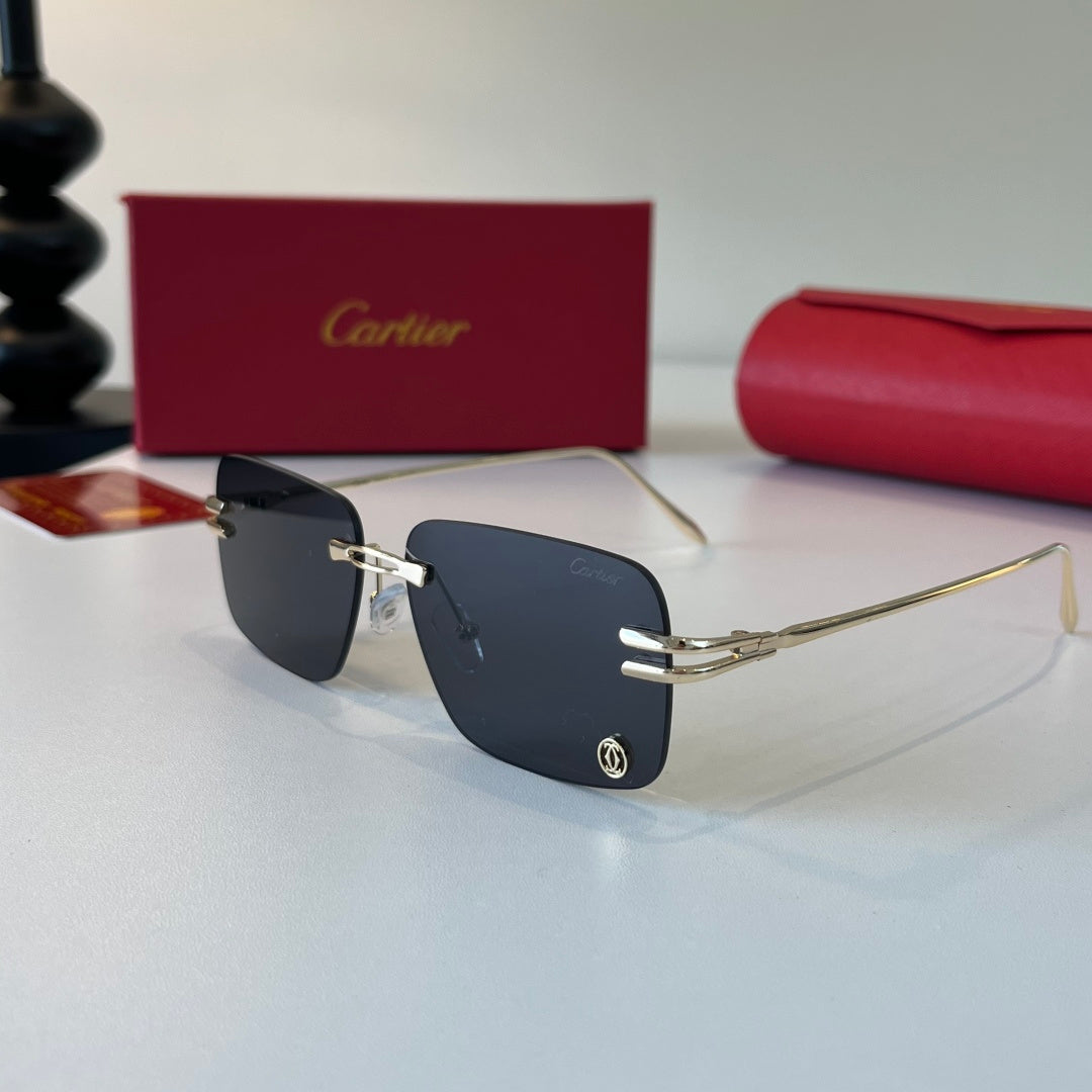 Cartier Lightweight Metal Rimless Silver Lens Sunglasses for Men & Wo - 493698 - detail image 3
