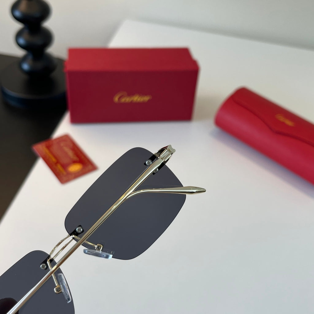 Cartier Lightweight Metal Rimless Silver Lens Sunglasses for Men & Wo - 493698 - detail image 6