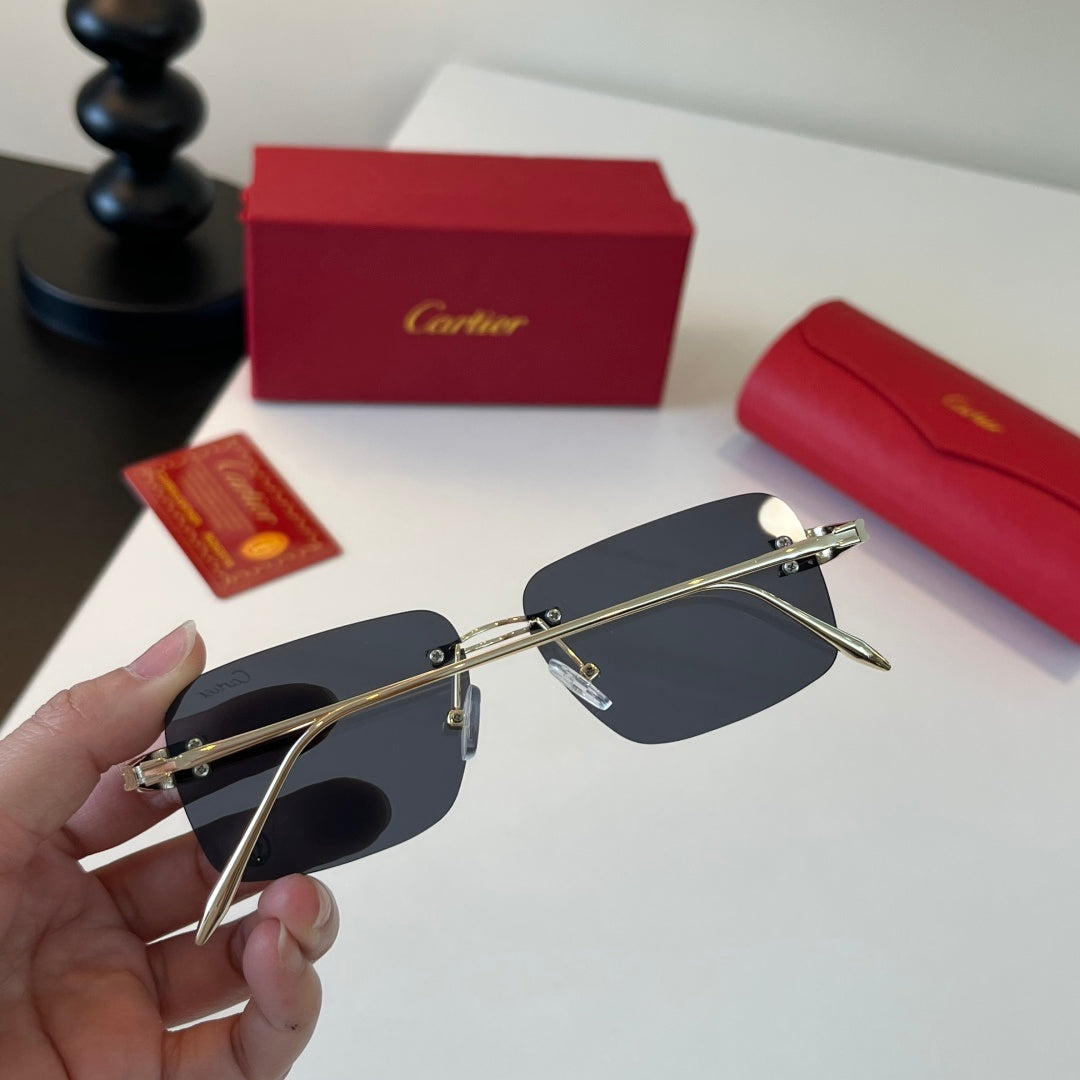 Cartier Lightweight Metal Rimless Silver Lens Sunglasses for Men & Wo - 493698 - detail image 7