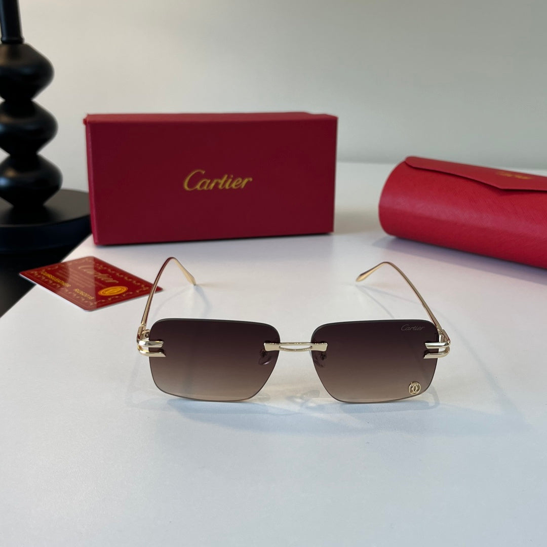 Cartier Lightweight Metal Rimless Silver Lens Sunglasses for Men & Wo - 465726 - detail image 2