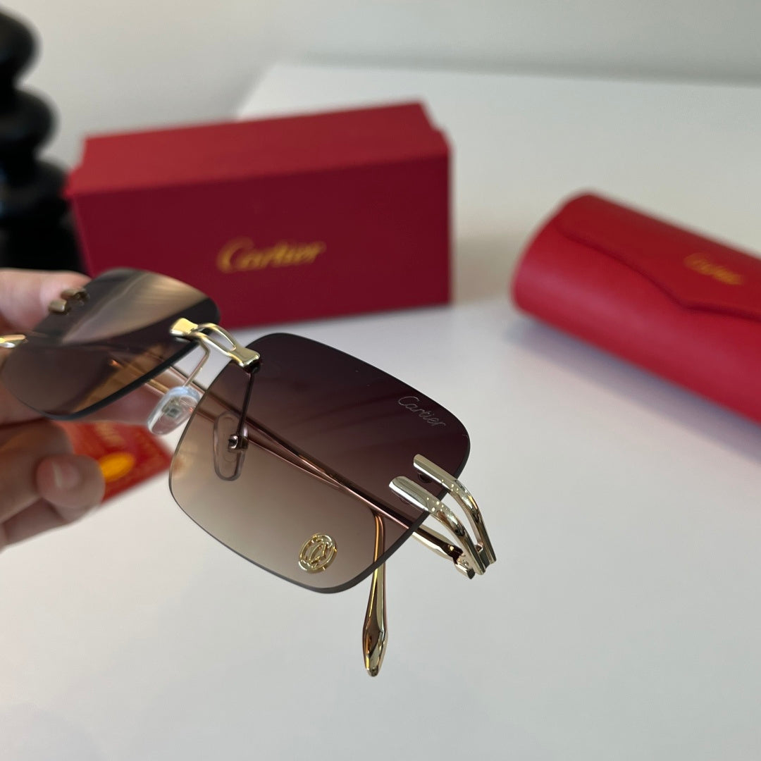 Cartier Lightweight Metal Rimless Silver Lens Sunglasses for Men & Wo - 493699 - detail image 6