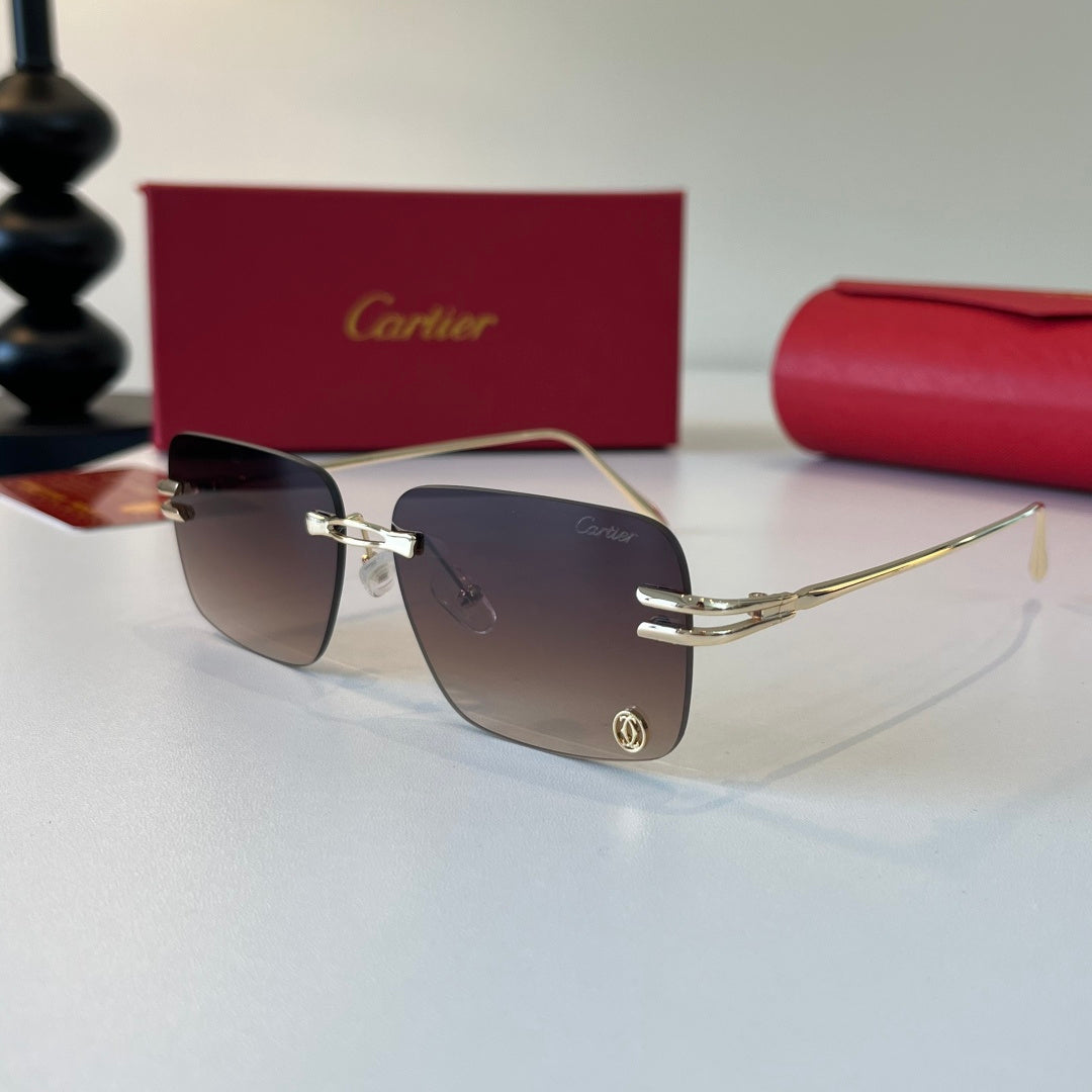 Cartier Lightweight Metal Rimless Silver Lens Sunglasses for Men & Wo - 493699 - detail image 3