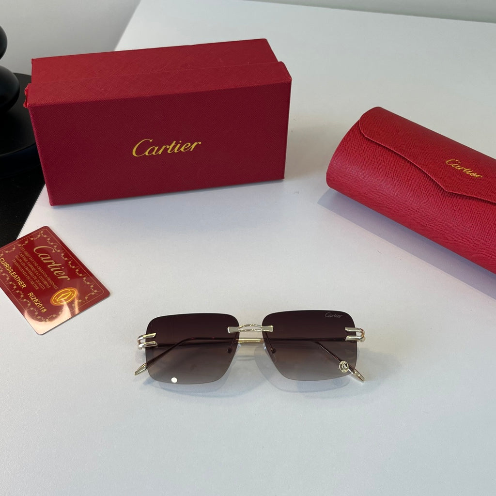 Cartier Lightweight Metal Rimless Silver Lens Sunglasses for Men & Wo - 432311 - detail image 4