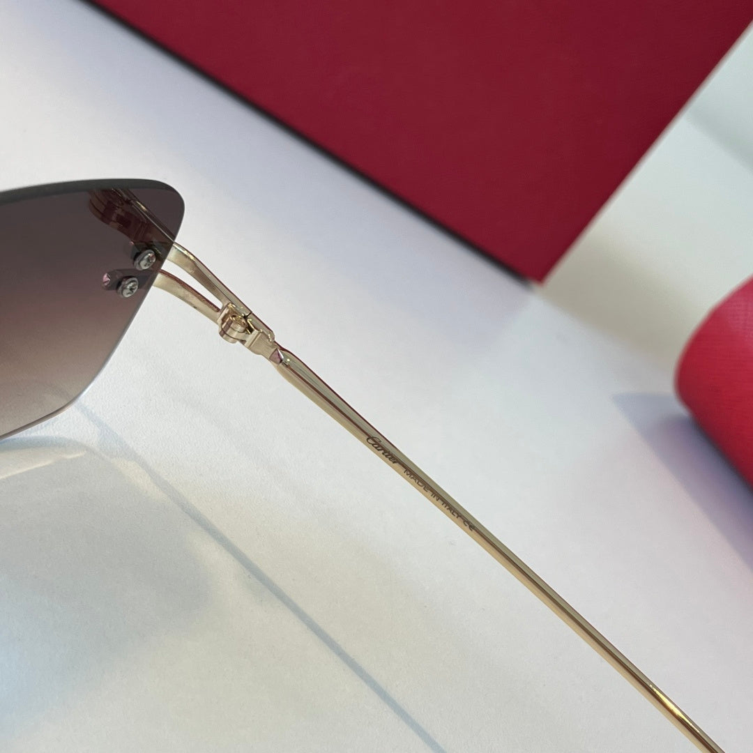 Cartier Lightweight Metal Rimless Silver Lens Sunglasses for Men & Wo - 493699 - detail image 9
