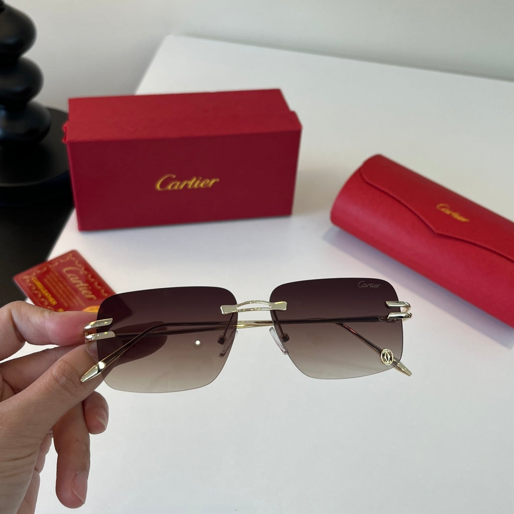 Cartier Lightweight Metal Rimless Silver Lens Sunglasses for Men & Wo - 493699 - detail image 5