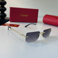 Cartier Lightweight Metal Rimless Silver Lens Sunglasses for Men & Wo - 493700