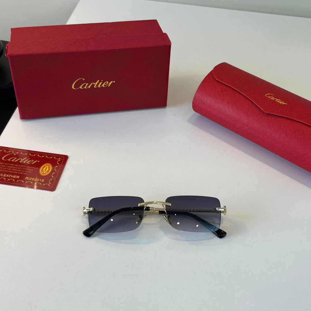 Cartier Lightweight Metal Rimless Silver Lens Sunglasses for Men & Wo - 493700 - detail image 5