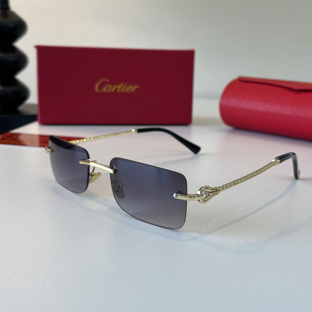 Cartier Lightweight Metal Rimless Silver Lens Sunglasses for Men & Wo - 493700 - detail image 3