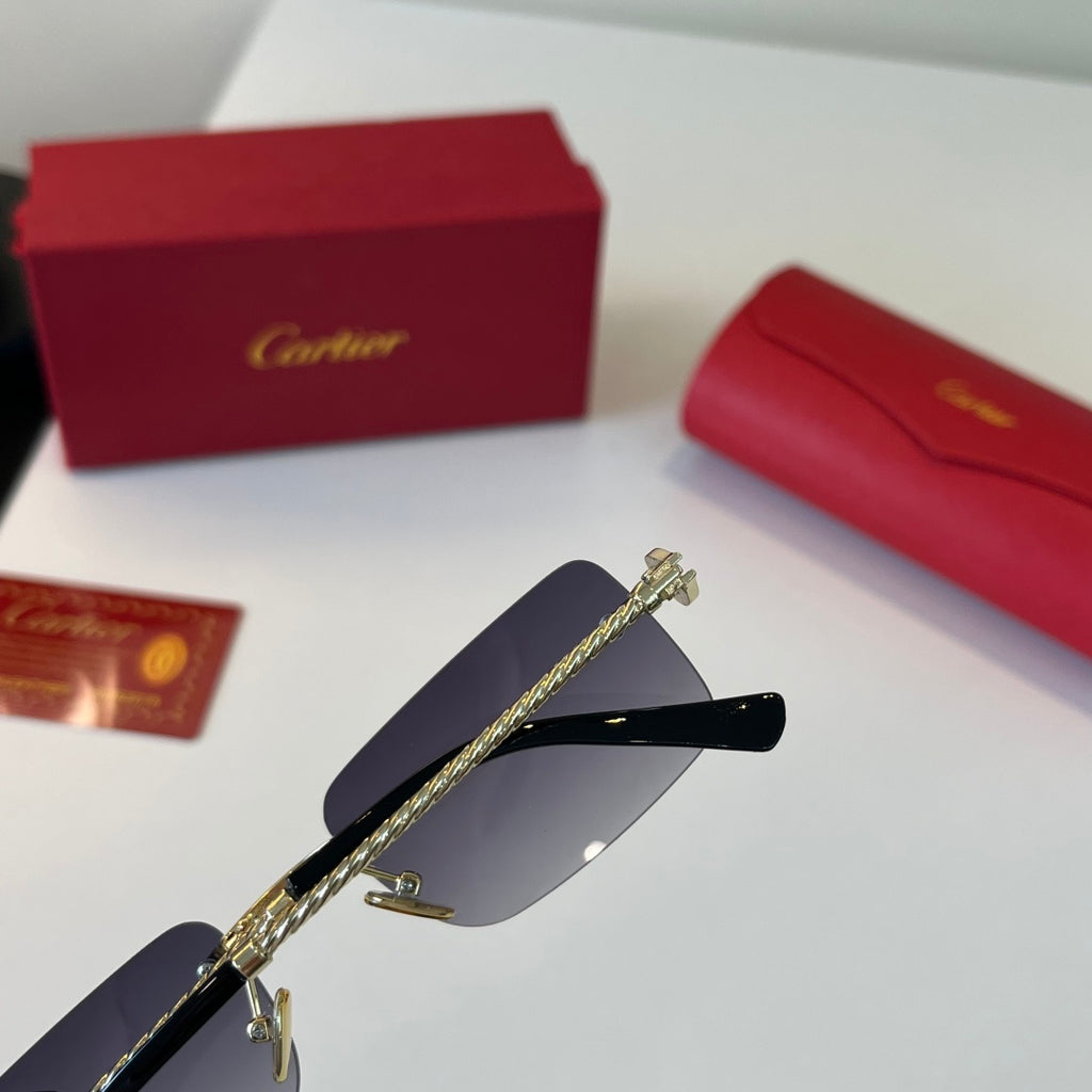 Cartier Lightweight Metal Rimless Silver Lens Sunglasses for Men & Wo - 493700 - detail image 8
