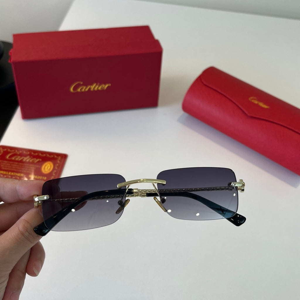 Cartier Lightweight Metal Rimless Silver Lens Sunglasses for Men & Wo - 493700 - detail image 6