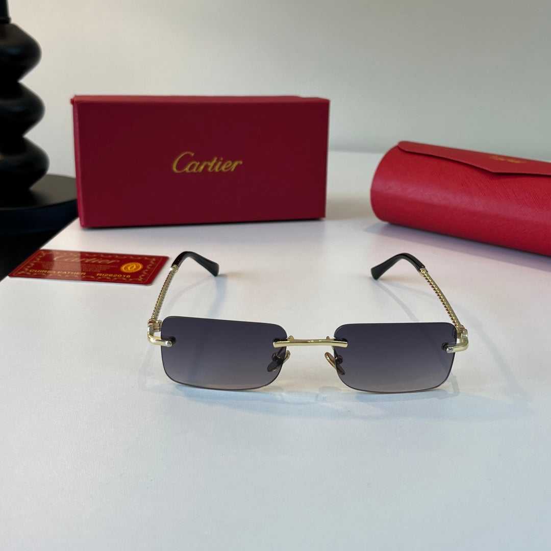 Cartier Lightweight Metal Rimless Silver Lens Sunglasses for Men & Wo - 493700 - detail image 2