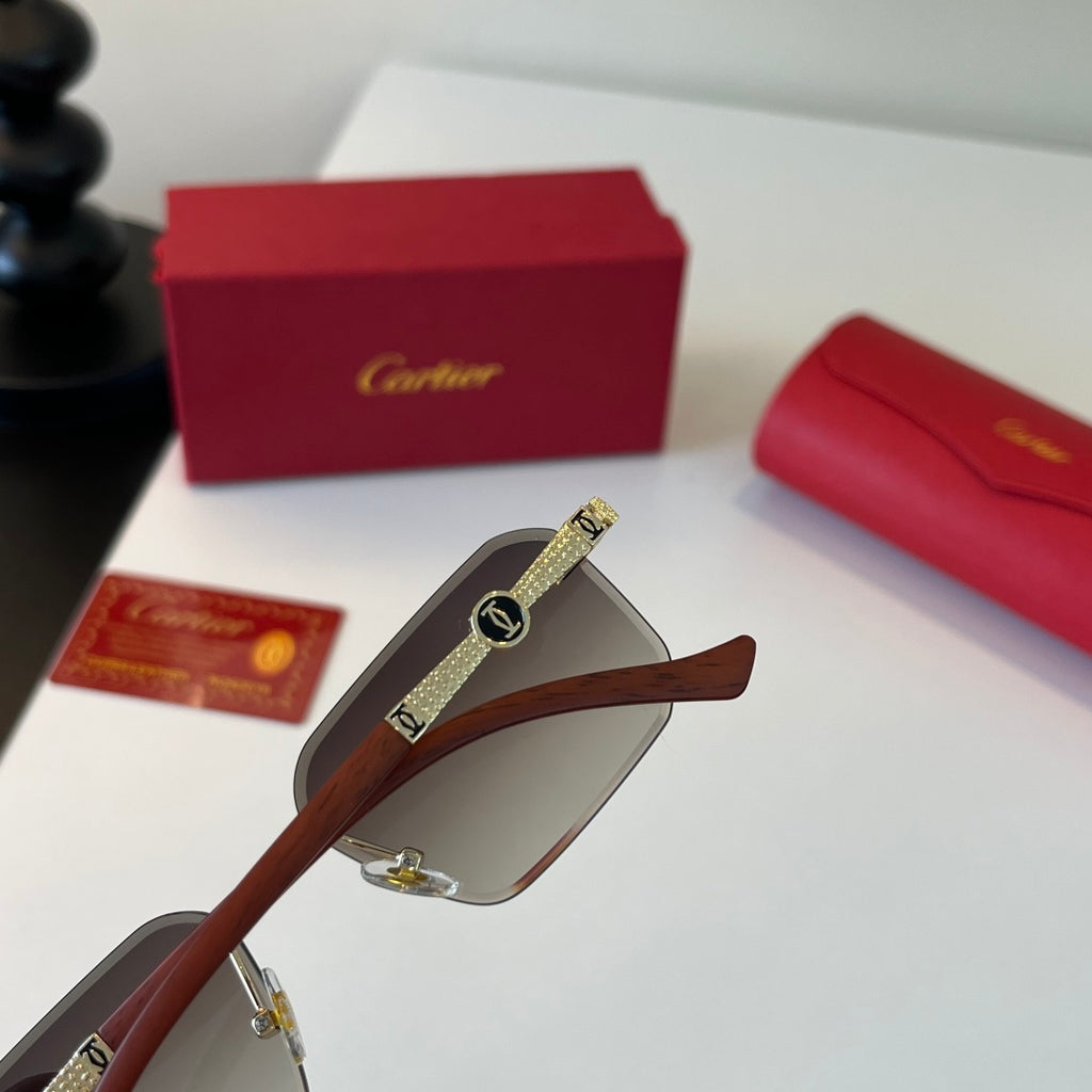 Cartier Lightweight Metal Rimless Silver Lens Sunglasses for Men & Wo - 493701 - detail image 8
