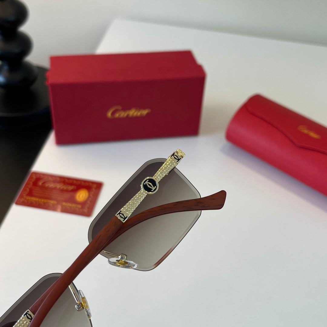Cartier Lightweight Metal Rimless Silver Lens Sunglasses for Men & Wo - 432313 - detail image 8