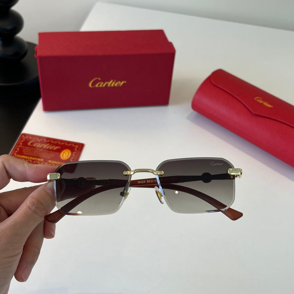 Cartier Lightweight Metal Rimless Silver Lens Sunglasses for Men & Wo - 493701 - detail image 6